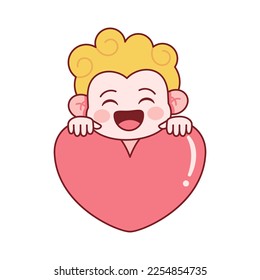 Vector Cute Cupido San Valentín Isolación Ilustración