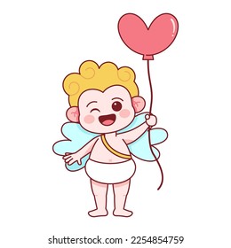 Vector Cute Cupid Saint Valentine Illustration Isolated