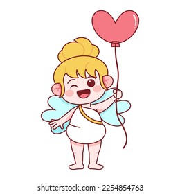 Vector Cute Cupido San Valentín Isolación Ilustración