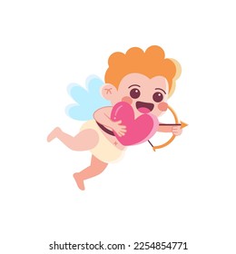 Vector Cute Cupid Saint Valentine Illustration Isolated