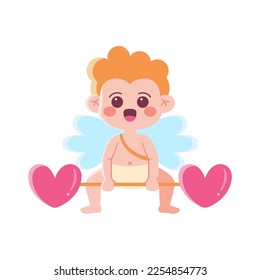 Vector Cute Cupido San Valentín Isolación Ilustración