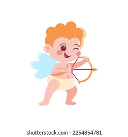 Vector Cute Cupid Saint Valentine Illustration Isolated