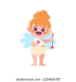 Vector Cute Cupid Saint Valentine Illustration Isolated