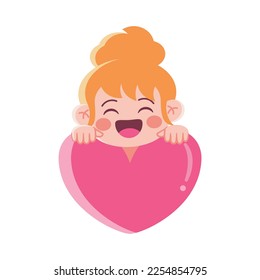 Vector Cute Cupid Saint Valentine Illustration Isolated