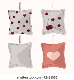 Vector cute cushions pillow on white background