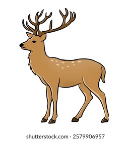 Vector of a cute deer isolated on white background. Icon illustration.