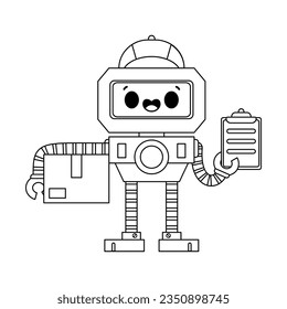 gráfico de dibujos animados del robot vector lindo aislado