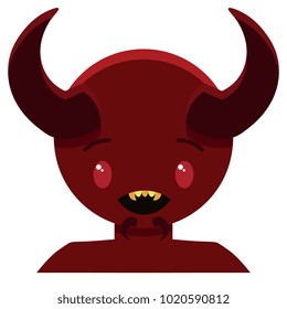 Vector cute demon colorful isolated