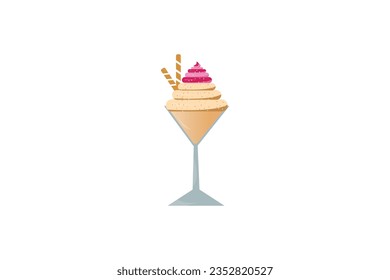 Vector cute desert ice cream illustration