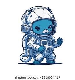 Vector cute cat in space. Cat astronaut in flat design. Funny animal flying  in the galaxy. 9275527 Vector Art at Vecteezy