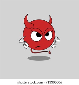 Vector cute devil. Devil emoji/vector.