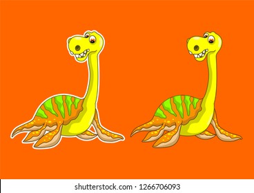 vector of cute dinosaur cartoons
