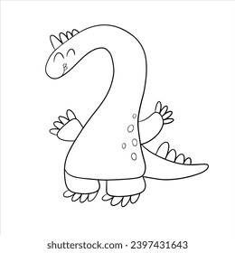 Vector cute dinosaur drawing for kids, kids clipart design. Colorful hand drawn cartoon style. illustration of dinosaurs isolated on background