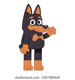 ilustración de dibujos animados de vector lindo doberman aislado