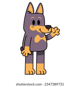 vector cute doberman cartoon illustration isolated