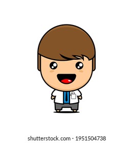vector cute doctor boy character