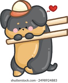 a vector of a cute dog