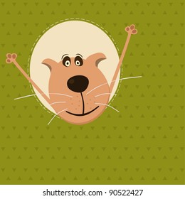 Vector cute dog for Baby girl arrival card