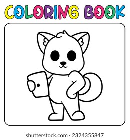 Vector cute dog for children's coloring page vector icon illustration