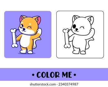 Vector cute dog for childrens coloring page vector icon illustration