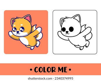 Vector cute dog for childrens coloring page vector icon illustration
