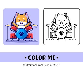 Vector cute dog for childrens coloring page vector icon illustration