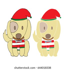 Vector of cute dog in christmas character.