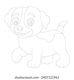Vector Cute Dog coloring page