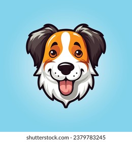 Vector cute dog face illustration