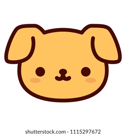 Vector Cute Dog Face Isolated On White Background