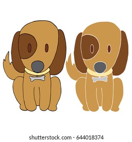 Vector of cute dog on white