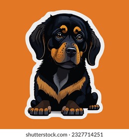 vector Cute Dog sticker design