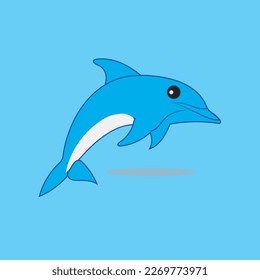 vector cute dolphin cartoon illustration