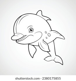 Ilustración de dibujos animados de delfines lindos vectores