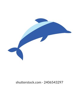 Vector cute dolphin cartoon illustration.