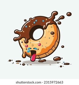 vector cute donuts cartoon style