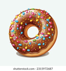 vector cute donuts cartoon style