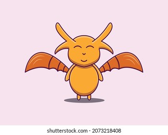 Vector Cute dragon cartoon illustration