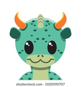 Vector cute dragon colorful isolated