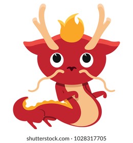 Vector cute dragon colorful isolated