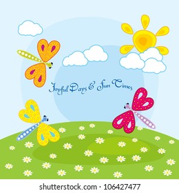 Vector cute dragonfly