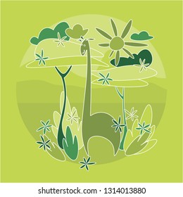 Vector cute drawn style giraffes illustration