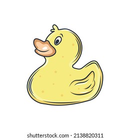 vector cute duck cartoon illustration, flat illustration mascot duck icon