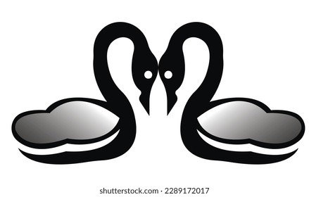 vector cute duck cartoon illustration, flat illustration mascot duck icon