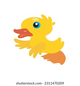  vector cute duck cartoon illustration, flat illustration mascot duck icon