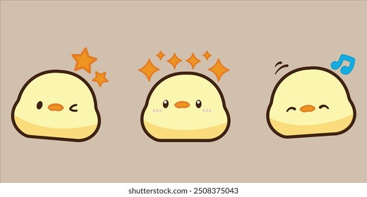 vector cute duck icon design illustration