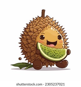 vector cute durian cartoon style