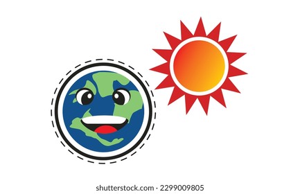 Vector of Cute  Earth,Cute globe.