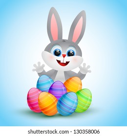 vector cute easter bunny illustration