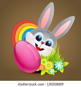 vector cute easter bunny illustration
